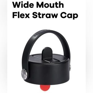 Brand new, never used Hydro Flask Wide Mouth Flex Straw Cap w/ Straw in Black